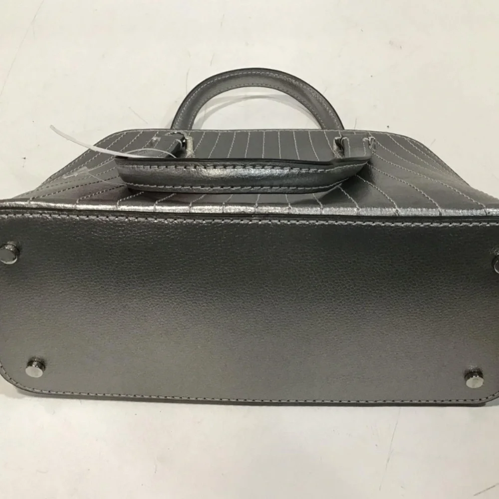 NEW!! Women’s Kate Spade Elegant Silver Leather Small Dome Satchel Bag